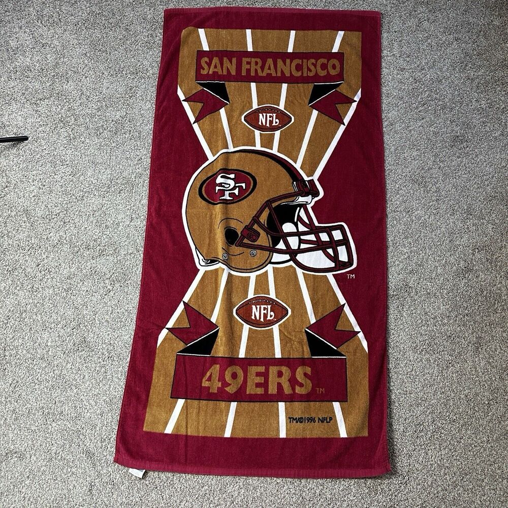 Vintage San Francisco 49ers Beach Towel 1996 Approx 30”x60” NFL NFLP  NFC West